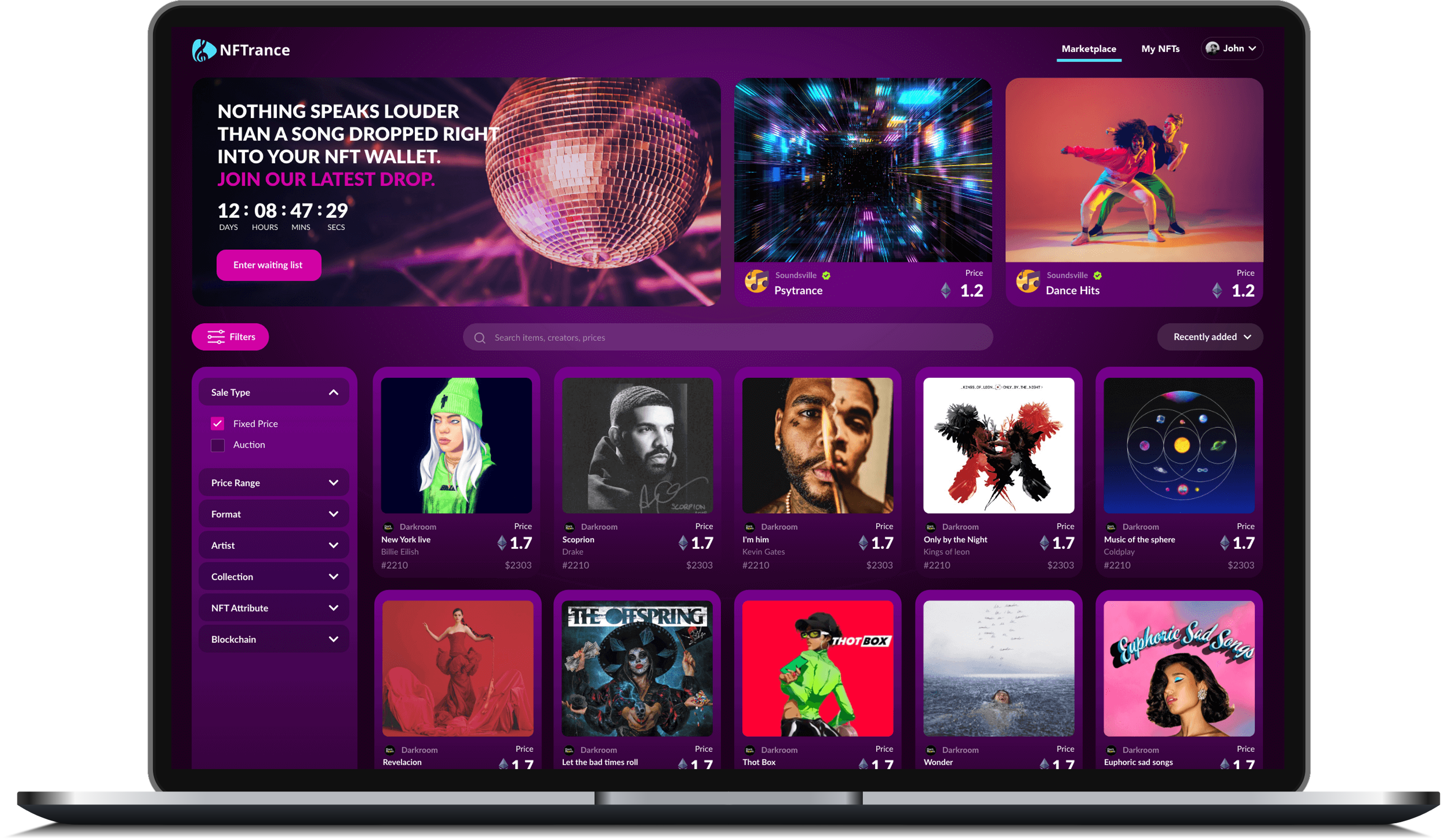 NFT Marketplace example